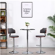 Bar stools 2 pcs dark gray bent wood and textile - Bar Stool