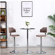 Bar stools 2 pcs taupe bent wood and textile - Bar Stool
