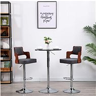 Bar stools 2 pcs dark gray bent wood and textile - Bar Stool