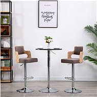 Bar stools 2 pcs taupe bent wood and textile - Bar Stool