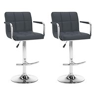 Bar stools 2 pcs gray faux leather - Bar Stool