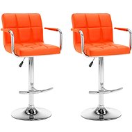 Bar stools 2 pcs orange faux leather - Bar Stool