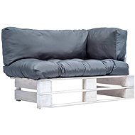 Garden Sofa made of Pallets with Grey Pillows Pine 277381 - Garden Sofa