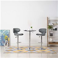 Bar stools 2 pcs gray faux leather - Bar Stool