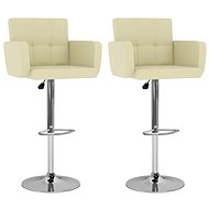 Bar stools 2 pcs cream artificial leather - Bar Stool