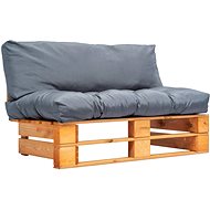 Garden Sofa made of Pallets with Grey Pillows Pine 277444 - Garden Sofa