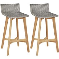 Bar stools 2 pcs solid acacia wood - Bar Stool