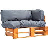 Garden Sofa made of Pallets with Grey Pillows Pine 277447 - Garden Sofa