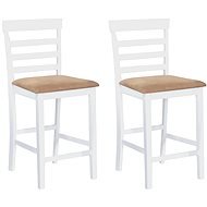 Barové stoličky, 2 ks, biele, textil - Barová stolička