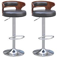 Bar Stools, 2 pcs, Frame made of Bent Wood, Artificial Leather, Black - Bar Stool