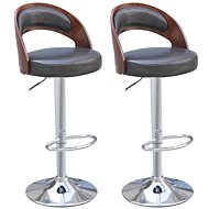 Bar stools 2 pcs frame made of bent wood artificial leather - Bar Stool