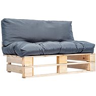 Garden Sofa made of Pallets with Grey Pillows Pine 277477 - Garden Sofa
