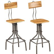 Bar dining chairs 2 pcs massive recycled teak - Bar Stool