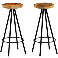 Bar stools 2 pcs solid mango wood - Bar Stool