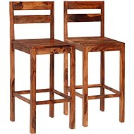 Bar stools 2 pcs brown solid sheesham wood - Bar Stool