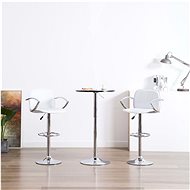 Bar stools with armrests 2 pcs white faux leather - Bar Stool