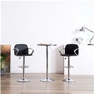 Bar stools with armrests 2 pcs black faux leather - Bar Stool