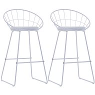 Bar stools 2 pcs white faux leather - Bar Stool