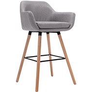 Bar stool with armrests light gray textile - Bar Stool