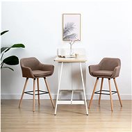 Bar stools with armrests 2 pcs taupe textile - Bar Stool