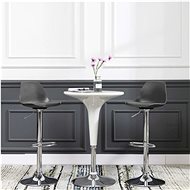 Bar stools 2 pcs gray faux leather - Bar Stool