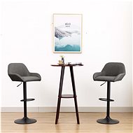 Bar stools with armrests 2 pcs dark gray textile - Bar Stool
