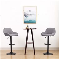 Bar stools with armrests 2 pcs light gray textile - Bar Stool