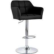 Bar stool with armrests black faux leather - Bar Stool