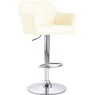 Bar stool with creamy faux leather armrests - Bar Stool