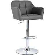 Bar stool with armrests gray faux leather - Bar Stool