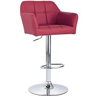 Bar stool with armrests burgundy faux leather - Bar Stool