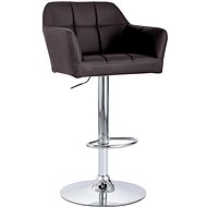 Bar stool with armrests brown faux leather - Bar Stool