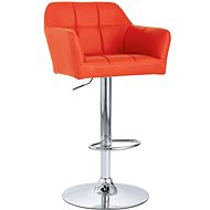 Bar stool with orange faux leather armrests - Bar Stool