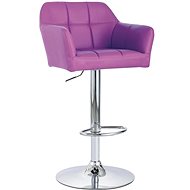 Bar stool with armrests in purple faux leather - Bar Stool