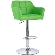 Bar stool with armrests in green faux leather - Bar Stool