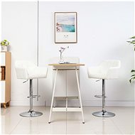 Bar Stools with Armrests 2 pcs White Faux Leather - Bar Stool
