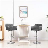 Bar stools with armrests 2 pcs gray faux leather - Bar Stool