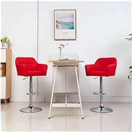Bar stools with armrests 2 pcs red faux leather - Bar Stool