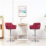 Bar stools with armrests 2 pieces burgundy faux leather - Bar Stool