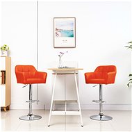 Bar stools with armrests 2 pcs orange faux leather - Bar Stool