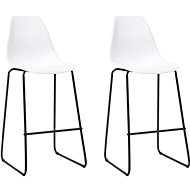 Bar stools 2 pcs white plastic - Bar Stool