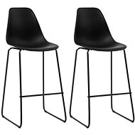 Bar stools 2 pcs black plastic - Bar Stool