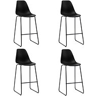 Bar stools 4 pcs black plastic - Bar Stool