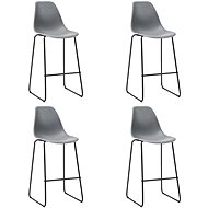 Bar stools 4 pcs gray plastic - Bar Stool