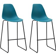 Bar stools 2 pcs turquoise plastic - Bar Stool