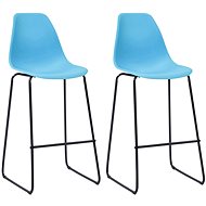 Bar stools 2 pcs blue plastic - Bar Stool