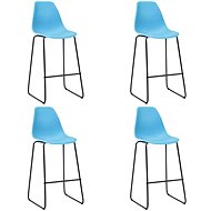 Bar stools 4 pcs blue plastic - Bar Stool