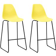 Bar stools 2 pcs yellow plastic - Bar Stool