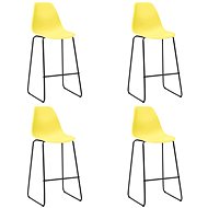 Bar stools 4 pcs yellow plastic - Bar Stool