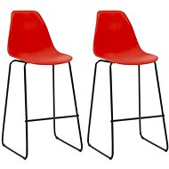 Bar stools 2 pcs red plastic - Bar Stool